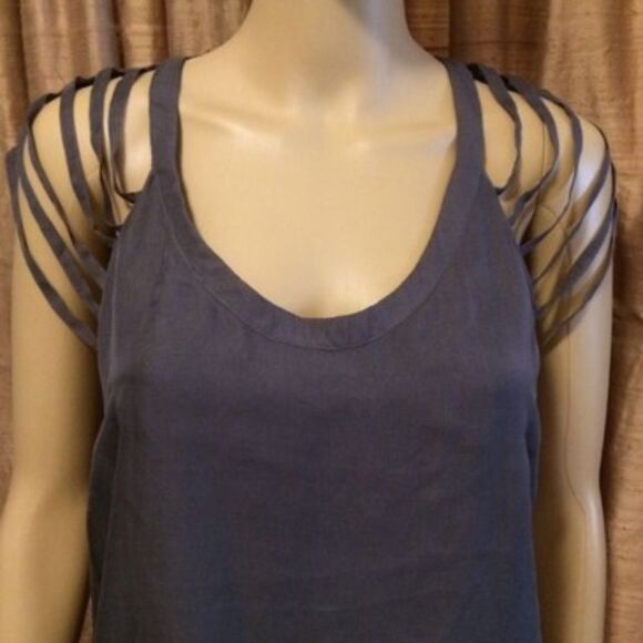 Walter Baker Women's Gray Silk Chiffon/Top Tank Top/Cami-NWT-Size 6 - Picture 4 of 7